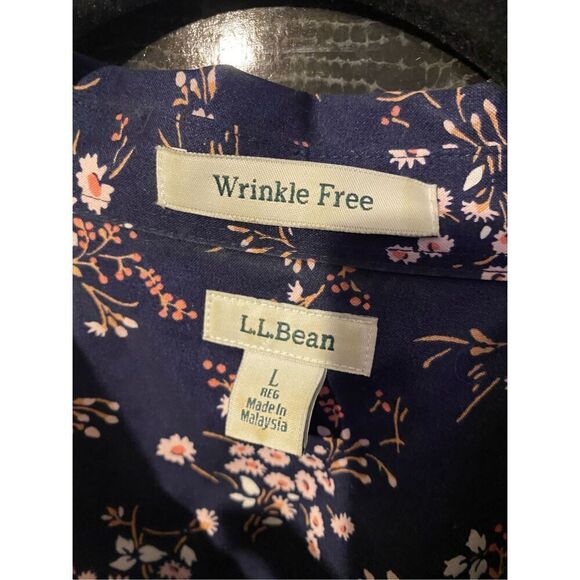 L.L. Bean women’s oxford floral, long sleeve button up flowers, size large - Picture 4 of 4